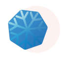 Icon Schneeflocke auf blauem Hintergrund